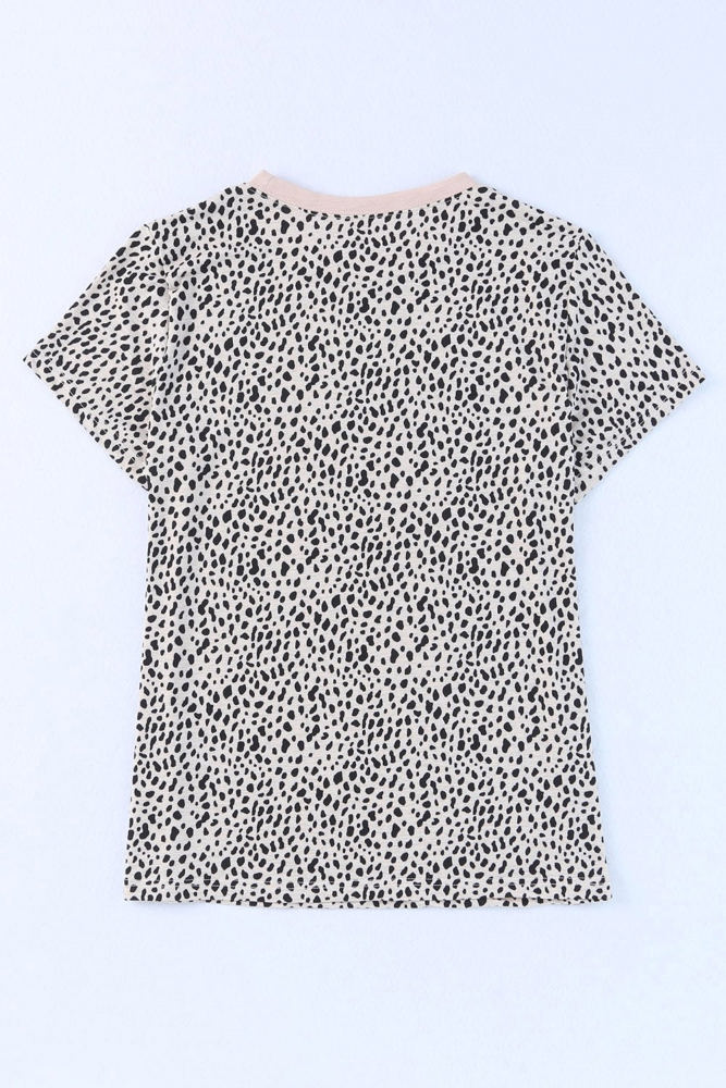 Short Sleeve Spotted Tee T Shirt Top