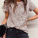 XXL Apricot Short Sleeve Spotted Tee T Shirt Top