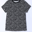 Small Black Short Sleeve Spotted Tee T Shirt Top