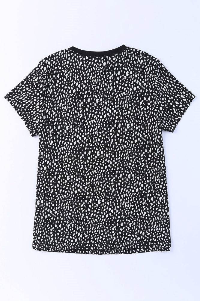 Short Sleeve Spotted Tee T Shirt Top