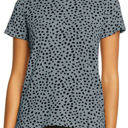 Small Gray Short Sleeve Spotted Tee T Shirt Top