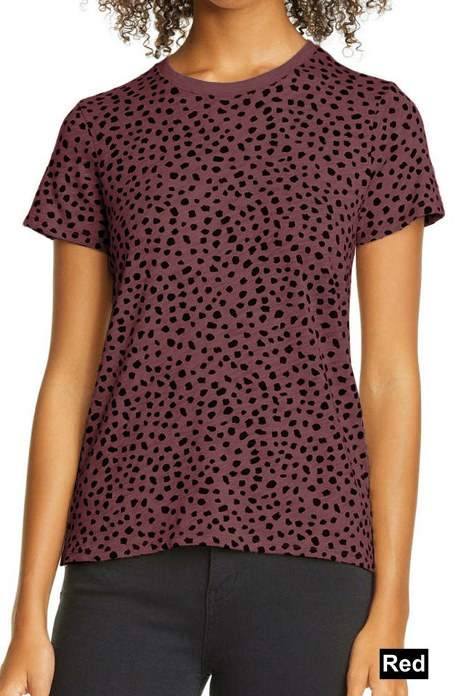 Short Sleeve Spotted Tee T Shirt Top