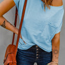 Small Blue Side Slit Pocket Top