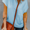 XXL Blue Side Slit Pocket Top