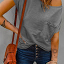 Medium Gray Side Slit Pocket Top