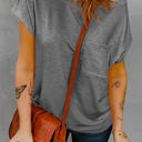 Small Gray Side Slit Pocket Top