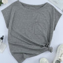 Small Gray Side Slit Pocket Top