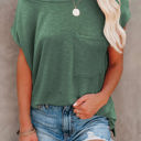 Small Green Side Slit Pocket Top