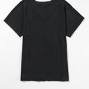  Crinkled Textured Wide Sleeve T Shirt Top