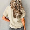 Small Apricot Crinkled Textured Wide Sleeve T Shirt Top