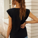 Small Black Drop Shoulder Top