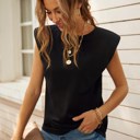 Small Black Drop Shoulder Top