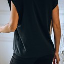 Small Black Drop Shoulder Top