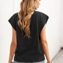 Small Dark Gray Drop Shoulder Top