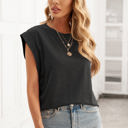 Small Dark Gray Drop Shoulder Top