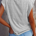 Small Light Gray Drop Shoulder Top