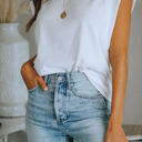 Small White Drop Shoulder Top