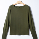  Green Extended Cuffs Long Sleeve Top
