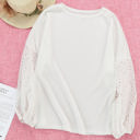  Waffle Eyelet Puff Sleeve Top