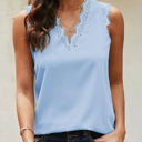 Large Sky Blue Eyelash Tank Top