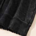  Solid Waffle Knit Patchwork Raglan Sleeve Sweatshirt