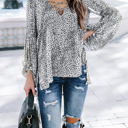  Balloon Sleeve Lace Up Top