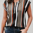 Large Black Zip Front Stripe Top