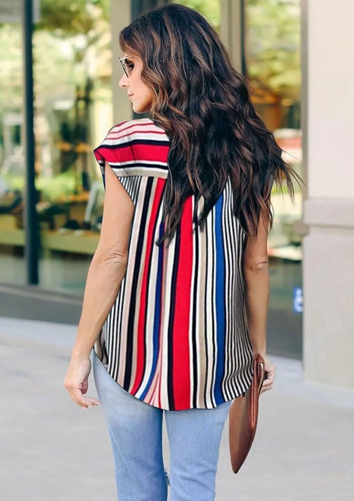 Zip Front Stripe Top