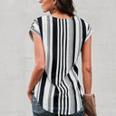 Large White Zip Front Stripe Top