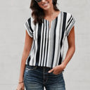 Large White Zip Front Stripe Top