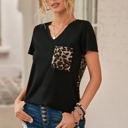 Large Black Leopard Printed Back Pocket Top