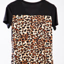 Small Black Leopard Printed Back Pocket Top