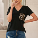 Small Black Leopard Printed Back Pocket Top