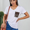 Large White Leopard Printed Back Pocket Top