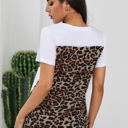 Small White Leopard Printed Back Pocket Top