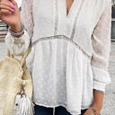 Large White Dotted Lace Trimmed Top