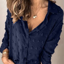 Large Navy Fuzzy Dot Shirt