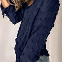 Small Navy Fuzzy Dot Shirt