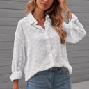 Medium White Fuzzy Dot Shirt