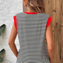  Contrasting Trip Striped Sleeveless Top