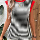  Contrasting Trip Striped Sleeveless Top