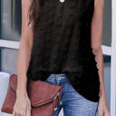 Large Black Sleeveless Dotted Top