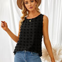 Small Black Sleeveless Dotted Top