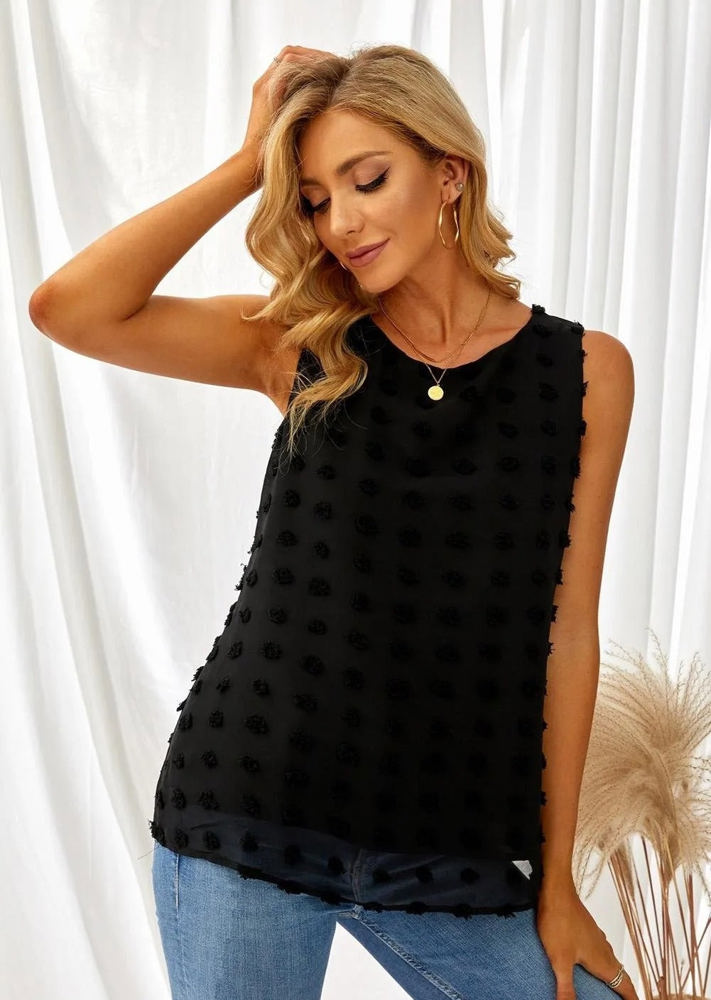 Sleeveless Dotted Top