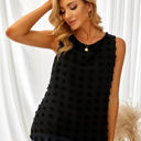 Small Black Sleeveless Dotted Top