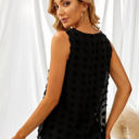 Small Black Sleeveless Dotted Top