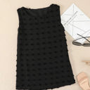 Small Black Sleeveless Dotted Top