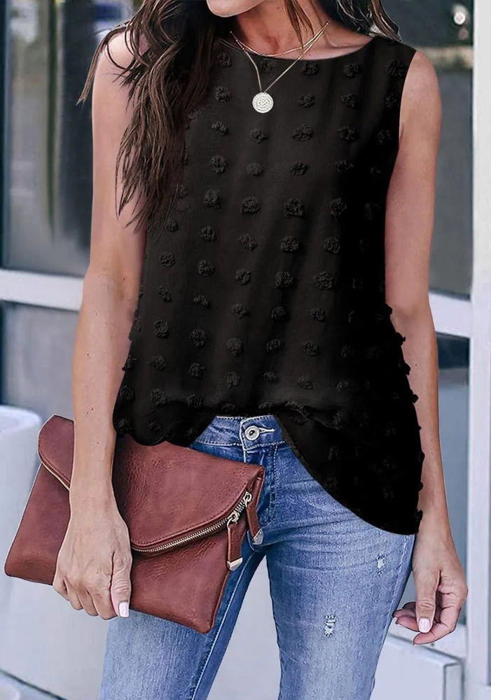 Sleeveless Dotted Top