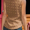 Small Brown Sleeveless Dotted Top