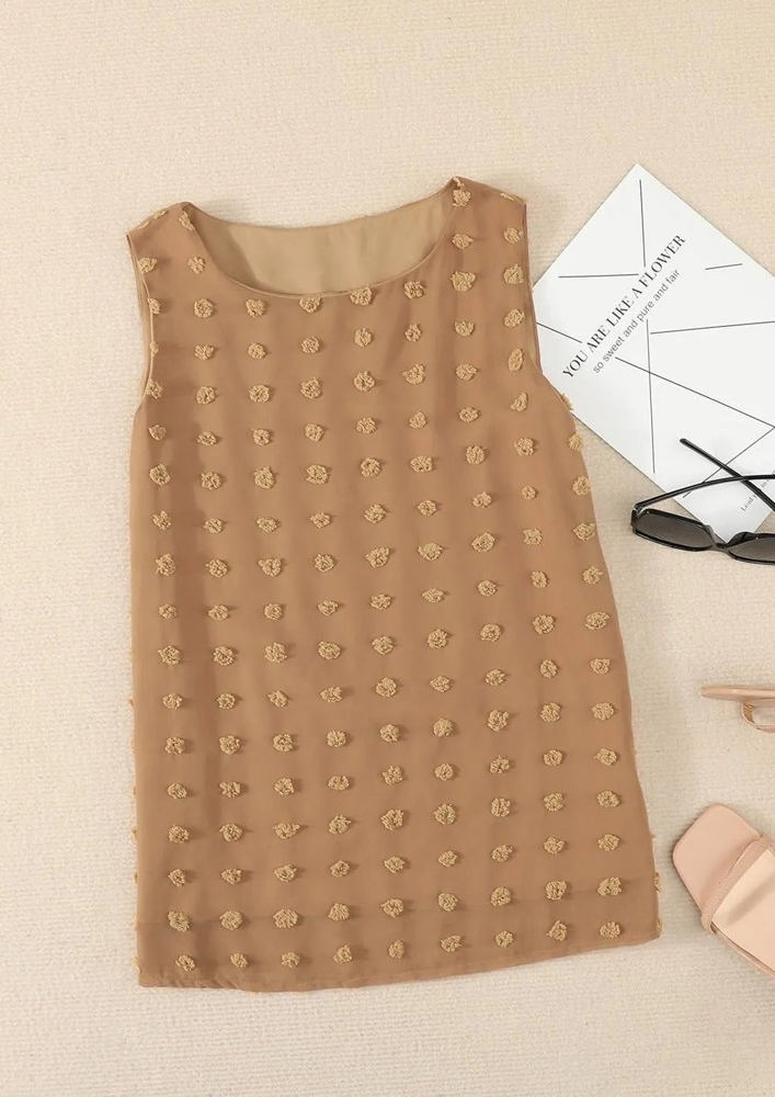 Sleeveless Dotted Top